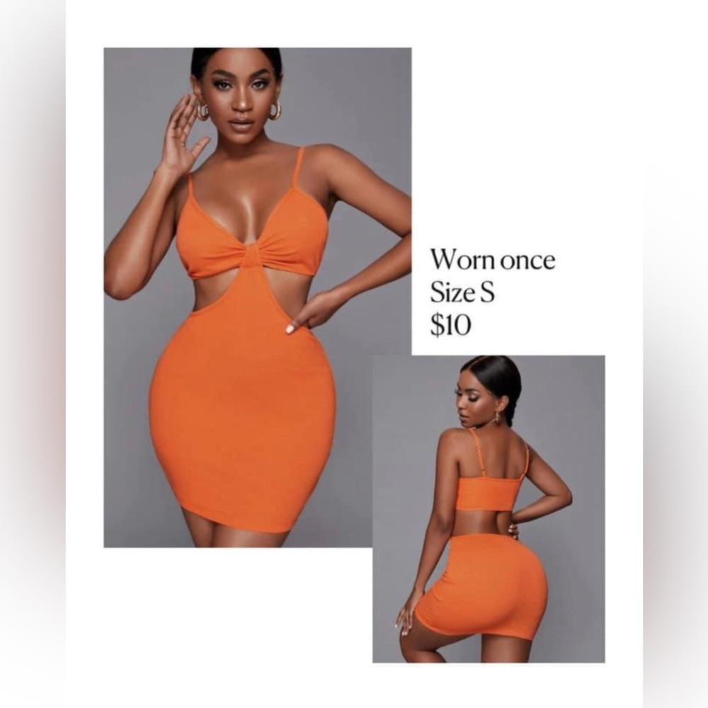 Orange Cut Out Dress - Like New